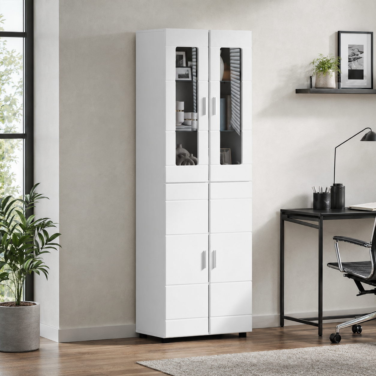 TOP Vitrinen-Highboard mit 4 Türen 182 cm