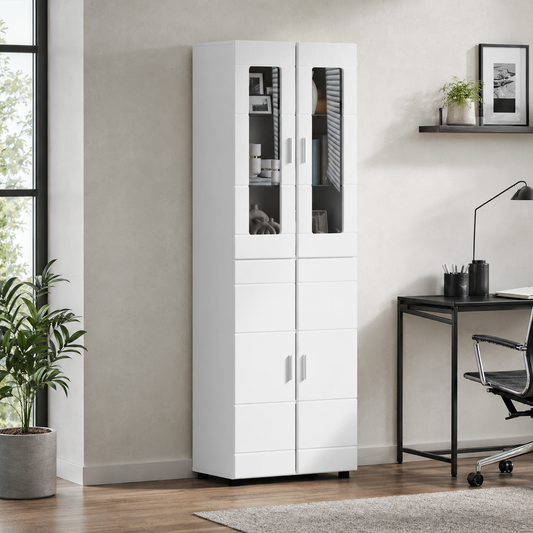 TOP Vitrinen-Highboard mit 4 Türen 182 cm