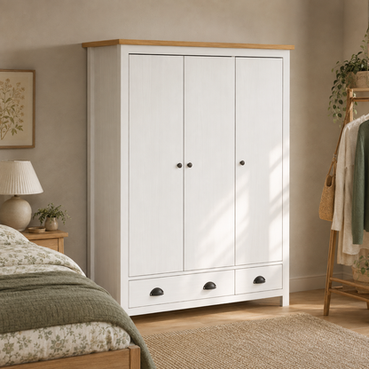 Moderner Kleiderschrank aus Kiefernholz, 3-türig