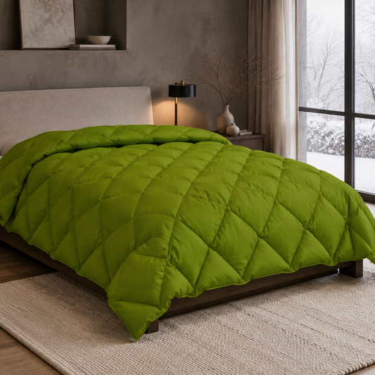 Winterbettdecke in Grün 200 × 135 cm – weich, warm und atmungsaktiv