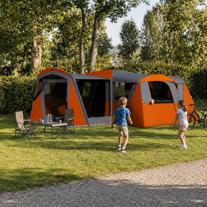 XXL Komfort-Familienzelt mit Veranda, ePort und Lampenhaken